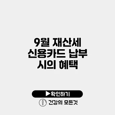9월 재산세 신용카드 납부 시의 혜택