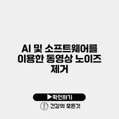 AI 및 소프트웨어를 이용한 동영상 노이즈 제거