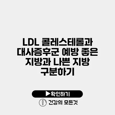 LDL 콜레스테롤과 대사증후군 예방 좋은 지방과 나쁜 지방 구분하기