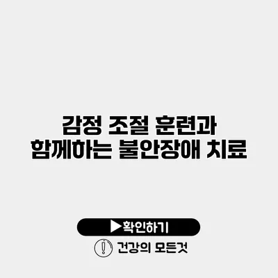 감정 조절 훈련과 함께하는 불안장애 치료