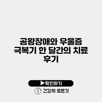 공황장애와 우울증 극복기 한 달간의 치료 후기
