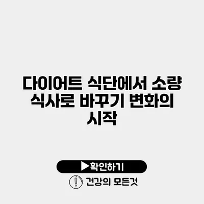 다이어트 식단에서 소량 식사로 바꾸기 변화의 시작