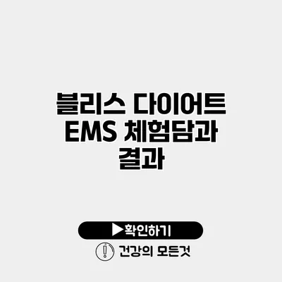 블리스 다이어트 EMS 체험담과 결과