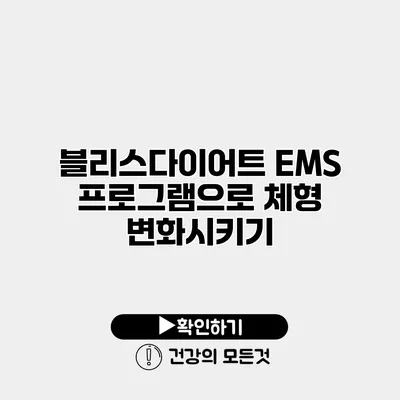 블리스다이어트 EMS 프로그램으로 체형 변화시키기