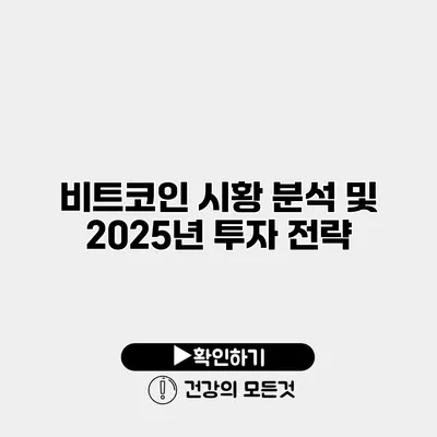 비트코인 시황 분석 및 2025년 투자 전략