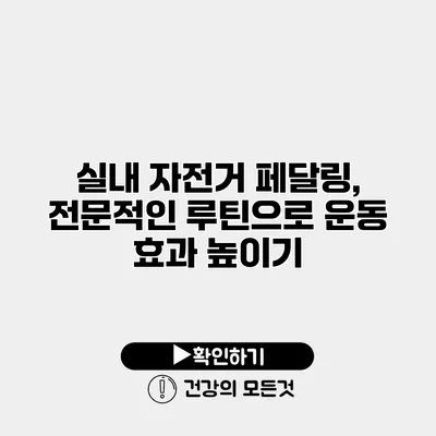 실내 자전거 페달링, 전문적인 루틴으로 운동 효과 높이기