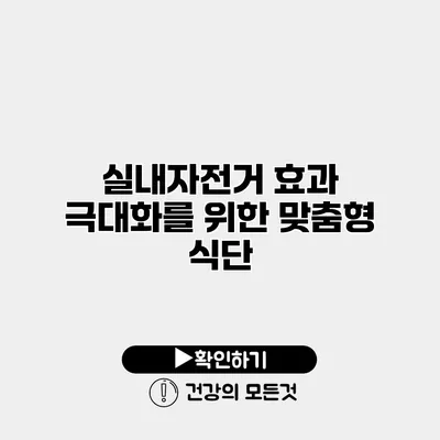 실내자전거 효과 극대화를 위한 맞춤형 식단