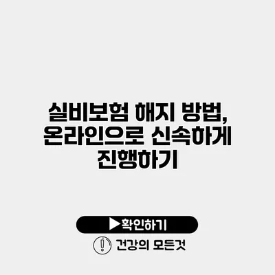 실비보험 해지 방법, 온라인으로 신속하게 진행하기