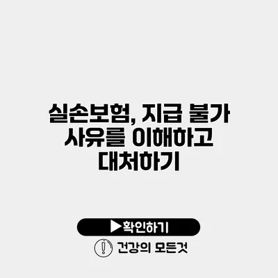 실손보험, 지급 불가 사유를 이해하고 대처하기