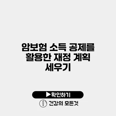 암보험 소득 공제를 활용한 재정 계획 세우기