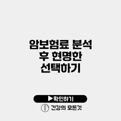 암보험료 분석 후 현명한 선택하기