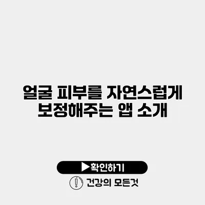 얼굴 피부를 자연스럽게 보정해주는 앱 소개