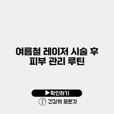여름철 레이저 시술 후 피부 관리 루틴