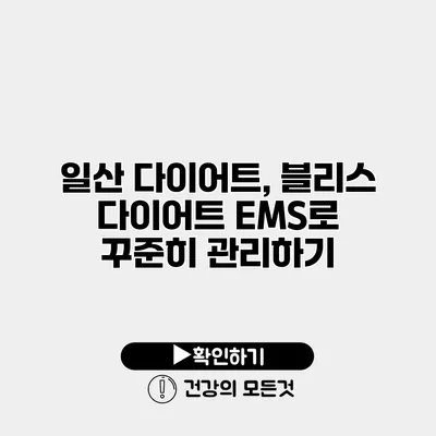 일산 다이어트, 블리스 다이어트 EMS로 꾸준히 관리하기