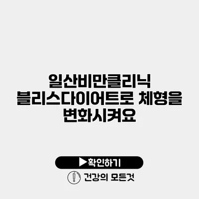 일산비만클리닉 블리스다이어트로 체형을 변화시켜요