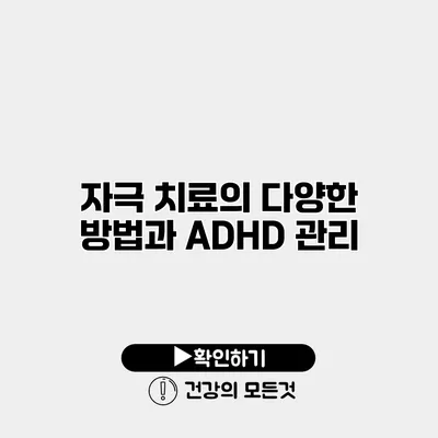 자극 치료의 다양한 방법과 ADHD 관리