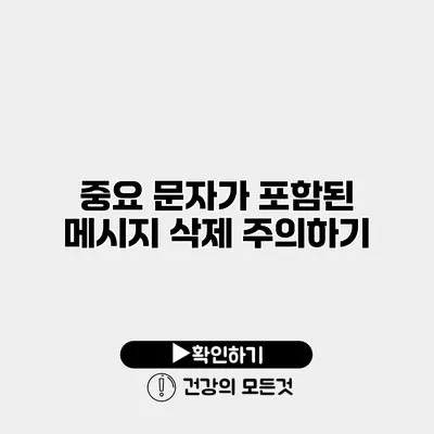 중요 문자가 포함된 메시지 삭제 주의하기