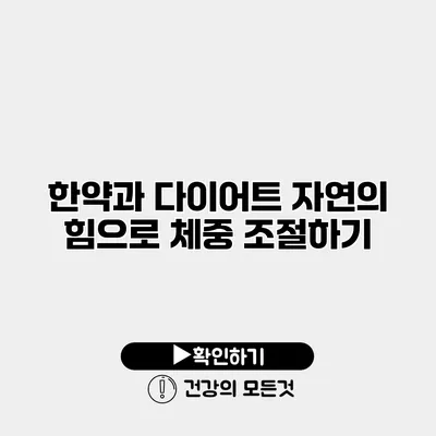 한약과 다이어트 자연의 힘으로 체중 조절하기
