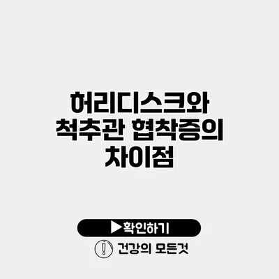 허리디스크와 척추관 협착증의 차이점