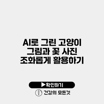 AI로 그린 고양이 그림과 꽃 사진 조화롭게 활용하기