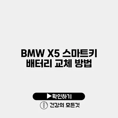 BMW X5 스마트키 배터리 교체 방법