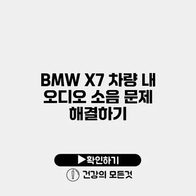 BMW X7 차량 내 오디오 소음 문제 해결하기