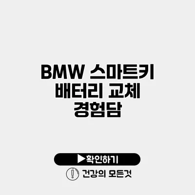 BMW 스마트키 배터리 교체 경험담