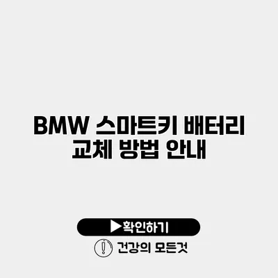 BMW 스마트키 배터리 교체 방법 안내