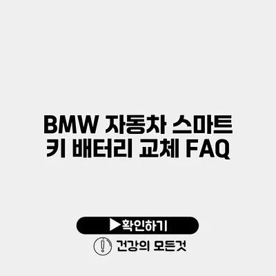 BMW 자동차 스마트 키 배터리 교체 FAQ