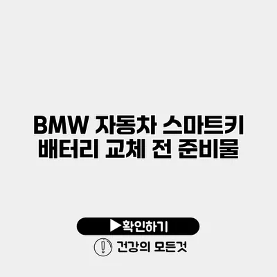 BMW 자동차 스마트키 배터리 교체 전 준비물