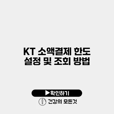 KT 소액결제 한도 설정 및 조회 방법