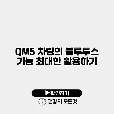 QM5 차량의 블루투스 기능 최대한 활용하기