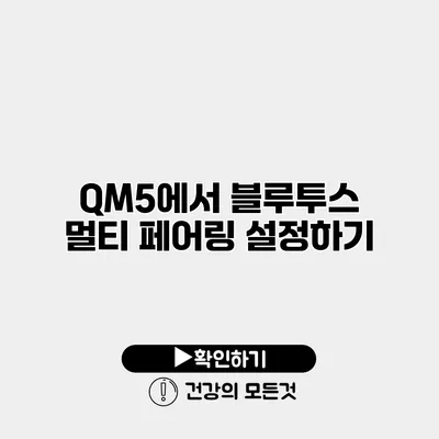 QM5에서 블루투스 멀티 페어링 설정하기