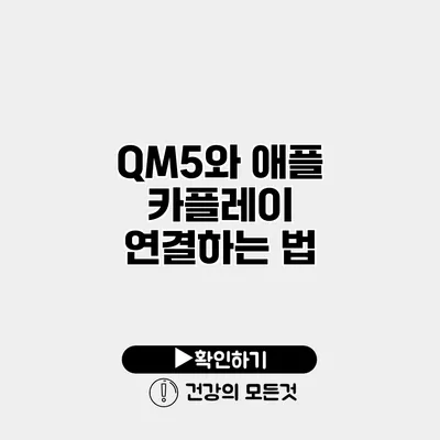 QM5와 애플 카플레이 연결하는 법