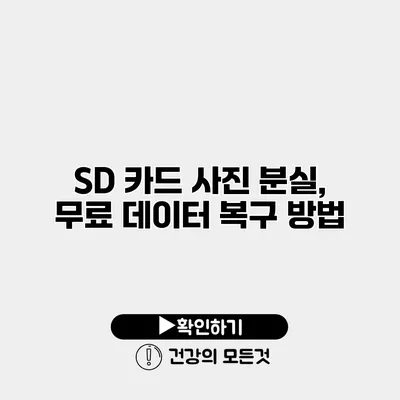 SD 카드 사진 분실, 무료 데이터 복구 방법