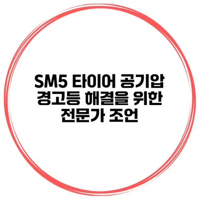 SM5 타이어 공기압 경고등 해결을 위한 전문가 조언