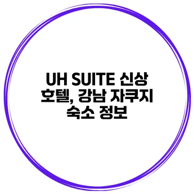 UH SUITE 신상 호텔, 강남 자쿠지 숙소 정보