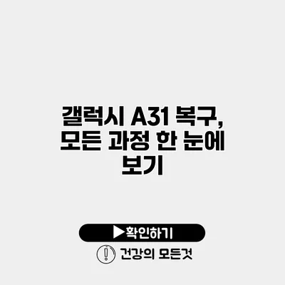 갤럭시 A31 복구, 모든 과정 한 눈에 보기