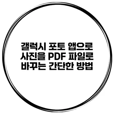 갤럭시 포토 앱으로 사진을 PDF 파일로 바꾸는 간단한 방법