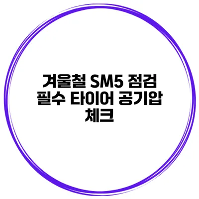 겨울철 SM5 점검 필수 타이어 공기압 체크