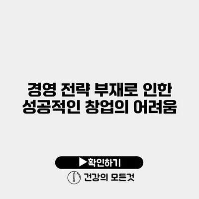 경영 전략 부재로 인한 성공적인 창업의 어려움
