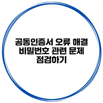 공동인증서 오류 해결 비밀번호 관련 문제 점검하기