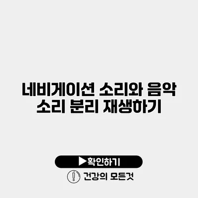 네비게이션 소리와 음악 소리 분리 재생하기