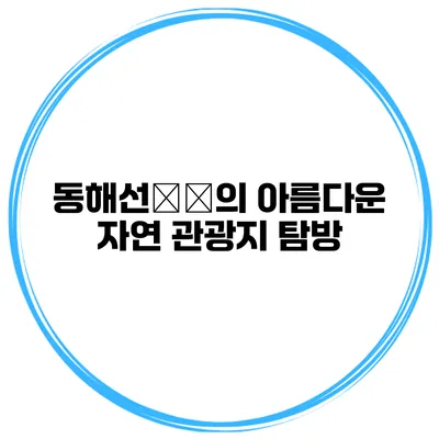 동해선沿線의 아름다운 자연 관광지 탐방