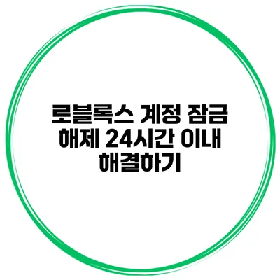 로블록스 계정 잠금 해제 24시간 이내 해결하기