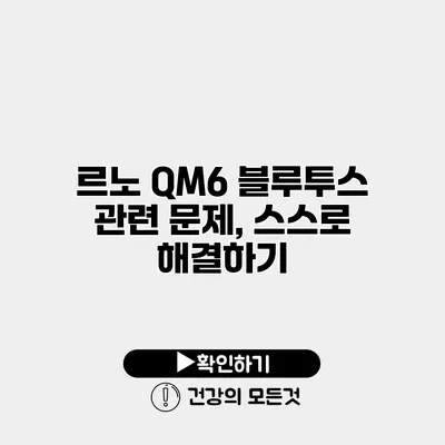 르노 QM6 블루투스 관련 문제, 스스로 해결하기