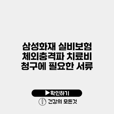 삼성화재 실비보험 체외충격파 치료비 청구에 필요한 서류
