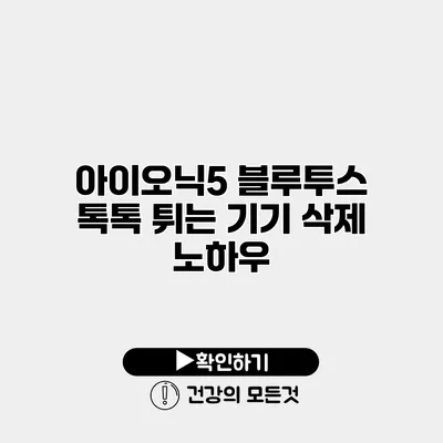 아이오닉5 블루투스 톡톡 튀는 기기 삭제 노하우