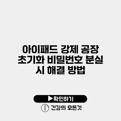 아이패드 강제 공장 초기화 비밀번호 분실 시 해결 방법