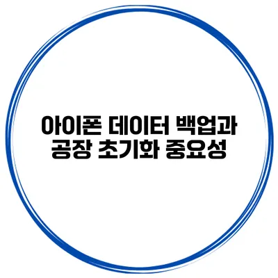 아이폰 데이터 백업과 공장 초기화 중요성